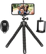 📸 portable flexible phone tripod with wireless remote for iphone 13/12 mini and android - adjustable cell phone stand for vlogging and video recording логотип