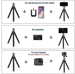 img 2 attached to 📸 Portable Flexible Phone Tripod with Wireless Remote for iPhone 13/12 Mini and Android - Adjustable Cell Phone Stand for Vlogging and Video Recording