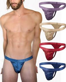 img 3 attached to Silky Smooth And Sexy: Multi-Pack Satin Sport Thongs For Men