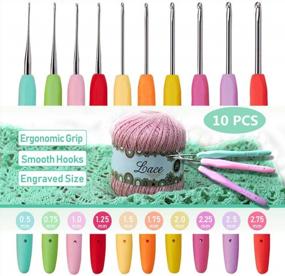 img 4 attached to Ergonomic Lace Crochet Hook Set For Fine Thread Crafts - 10 Small Hooks (0.5~2.75Mm)