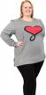 women's undersummers by carrierae grey tunic sweatshirt, long sleeves, loose round neck casual t-shirt top logo
