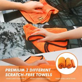 img 2 attached to 🧽 TIIKERI Super Microfiber Towels 6PCS: Ultimate Cleaning Power for Cars, Polishing, and Window Cleaning - Multi-Purpose Use and Supplies