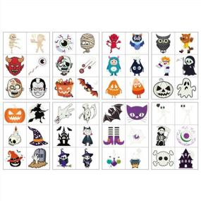 img 2 attached to 192Pcs Assorted Halloween Tattoos For Kids - 48 Glow In The Dark Designs | Trick Or Treat Favors & Candy Bag Gifts