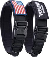 🐾 tactical dog collar with usa flag - military-grade thick dog collar with handle - heavy-duty k9 collar adjustable metal buckle for medium large dogs, chew-proof design, 2 patches included logo