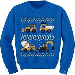 img 4 attached to Christmas Sweater Style Tractors Bulldozers Toddler Kids Sweatshirt - Enhancing SEO