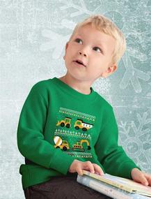 img 2 attached to Christmas Sweater Style Tractors Bulldozers Toddler Kids Sweatshirt - Enhancing SEO