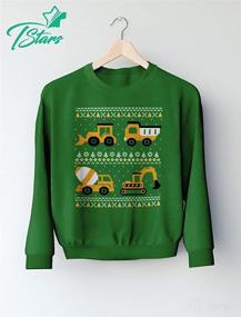 img 1 attached to Christmas Sweater Style Tractors Bulldozers Toddler Kids Sweatshirt - Enhancing SEO