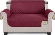 taococo loveseat cover: durable pet protector for 2 cushion couch, washable with elastic straps & anti-skid - 47'' medium wine логотип