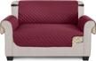 taococo loveseat cover: durable pet protector for 2 cushion couch, washable with elastic straps & anti-skid - 47'' medium wine logo