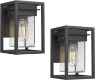 osimir outdoor wall sconce 2 pack, modern 1-light outdoor wall lighting fixtures in black finish with bubble glass lamp shade, outdoor patio porch wall mount light 2103-1w-2pk logo