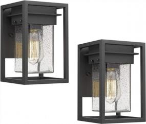 img 4 attached to Osimir Outdoor Wall Sconce 2 Pack, Modern 1-Light Outdoor Wall Lighting Fixtures In Black Finish With Bubble Glass Lamp Shade, Outdoor Patio Porch Wall Mount Light 2103-1W-2PK