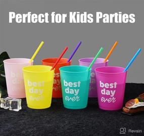 img 1 attached to 🍹 ALINK 500-Pack Assorted Colored Plastic Disposable Drinking Straws - Individually Wrapped Straight Party Straws (7.75" x 0.23") - Wide Range of Colors