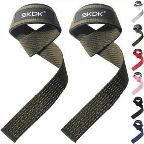 img 4 attached to Cushioned Cotton Wrist Lifting Straps With Anti-Skid Silicone Grip - Ideal For Deadlifts, Weightlifting, Bodybuilding, Xfit, And Strength Training