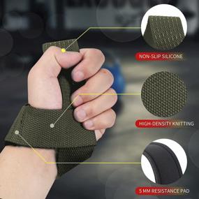 img 3 attached to Cushioned Cotton Wrist Lifting Straps With Anti-Skid Silicone Grip - Ideal For Deadlifts, Weightlifting, Bodybuilding, Xfit, And Strength Training