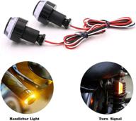 🏍️ motorcycle handlebar end light - 12 led turn signal lamp scooter blinker flasher resistor front rear light assembly for chopper cruiser classic vintage motorbike логотип