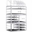 large 10-drawer makeup organizer & jewelry display box - innsweet vanity storage solution for cosmetics, clear logo
