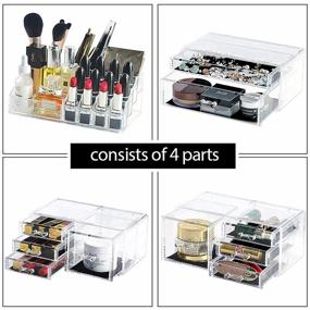 img 1 attached to Large 10-Drawer Makeup Organizer & Jewelry Display Box - InnSweet Vanity Storage Solution For Cosmetics, Clear