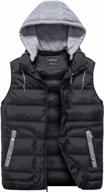 quilted sleeveless puffer vest with removable hood for men's winter outdoor activities - padded jacket by vcansion logo