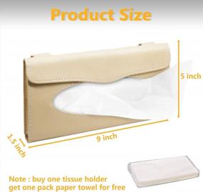 img 2 attached to Car Tissue Holder 2-Pack - Sun Visor Napkin Box PU Leather Backseat Purse Case For Car (Black, Beige)