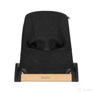 👶 enhance your baby's comfort with the evolur koko portable infant bouncer in black breathable fabric logo