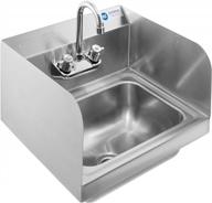 gridmann commercial nsf stainless steel sink with faucet & side splashes - wall mount hand washing basin logo