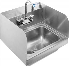 img 4 attached to GRIDMANN Commercial NSF Stainless Steel Sink With Faucet & Side Splashes - Wall Mount Hand Washing Basin