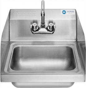 img 3 attached to GRIDMANN Commercial NSF Stainless Steel Sink With Faucet & Side Splashes - Wall Mount Hand Washing Basin