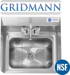 img 2 attached to GRIDMANN Commercial NSF Stainless Steel Sink With Faucet & Side Splashes - Wall Mount Hand Washing Basin