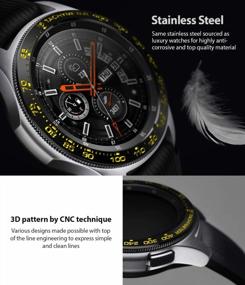 img 2 attached to Galaxy Watch 46Mm & Gear S3 Frontier/Classic Bezel Styling - Stainless Steel Anti-Scratch Tachymeter Cover With Adhesive Ring For Enhanced Protection - Watch Accessory GW-46-04 By Ringke