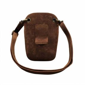 img 3 attached to Leather Cowhide Scissors Pouch Holster Bag For Hair Stylist Barber Hairdressing Shears Comb Waist Shoulder Belt (Brown)