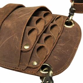 img 2 attached to Leather Cowhide Scissors Pouch Holster Bag For Hair Stylist Barber Hairdressing Shears Comb Waist Shoulder Belt (Brown)