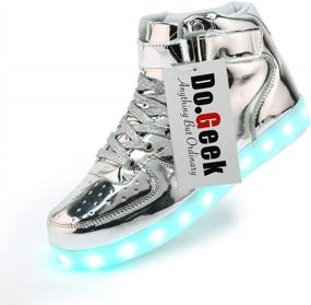 img 4 attached to DoGeek Unisex High Top Light Up Shoes - 7 Colors - Half Size Up Recommended