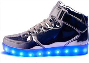 img 2 attached to DoGeek Unisex High Top Light Up Shoes - 7 Colors - Half Size Up Recommended