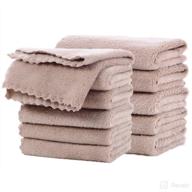 12-pack baby washcloths by gisitio - super absorbent & soft for newborns, infants, and toddlers - microfiber coral fleece 12x12 inches (brown) logo