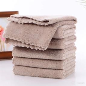 img 3 attached to 12-Pack Baby Washcloths by GISITIO - Super Absorbent & Soft for Newborns, Infants, and Toddlers - Microfiber Coral Fleece 12x12 Inches (Brown)