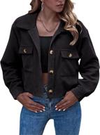 dqbeng fashion cropped flannel shacket women's clothing ~ coats, jackets & vests logo