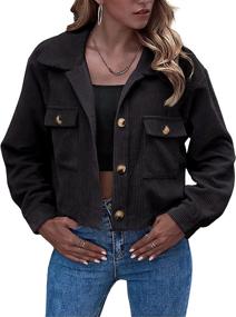 img 4 attached to Dqbeng Fashion Cropped Flannel Shacket Women's Clothing ~ Coats, Jackets & Vests