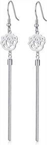 img 4 attached to Sleek And Chic: 11 Trendy Sterling Silver Dangle Earrings For Women And Teen Girls