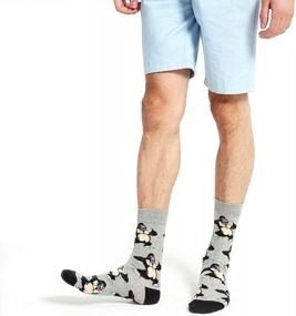 img 2 attached to Fancy Novelty Dress Socks For Men - Cool And Colorful Combed Cotton Crew Socks Pack With Fun Designs By WeciBor