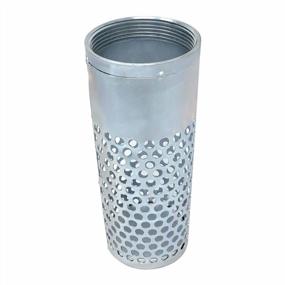 img 3 attached to Gloxco 1-1/2" Long Style Suction Strainer, Round Hole, Zinc Plated Steel (STR-L150)