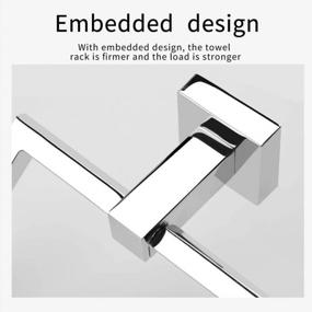 img 2 attached to LUCKUP 4 Piece Bathroom Hardware Set - Wall Mounted Square Towel Bar Set In Polished Chrome, Made From Heavy Duty SUS304 Stainless Steel Bath Accessories For Superior Durability.