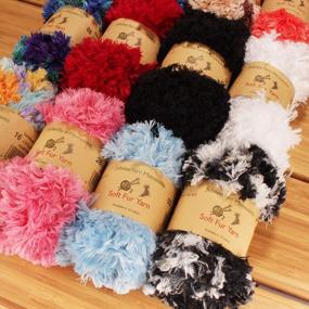 img 3 attached to Experience Luxurious Softness With JubileeYarn'S Variety Pack Of Soft Fur Yarn - 4 Skeins Of 100G Bulky Weight Polyester Yarn