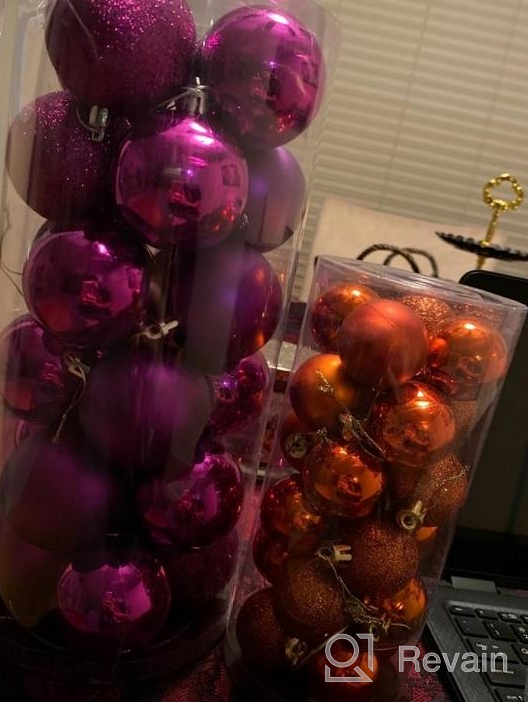 img 1 attached to 24Pcs 1.57" Small Orange Christmas Ball Ornaments Shatterproof Holiday Wedding Party Tree Decorations With Hooks Included (4Cm/1.57") review by Raymundo Miller