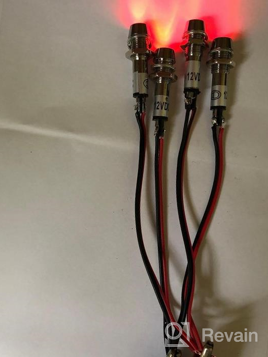 img 1 attached to Pack Of 5 Red Indicator Lights With Metal Shell For 12V DC Panel Mounting, 5/16 Inch Size - Ideal For Pilot Dash, Directional Signals And More review by William Lin