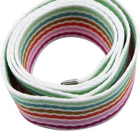 img 1 attached to Aibearty Canvas Double Waistband Rainbow Women's Accessories at Belts