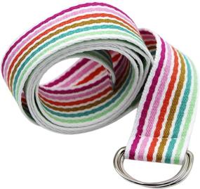img 2 attached to Aibearty Canvas Double Waistband Rainbow Women's Accessories at Belts