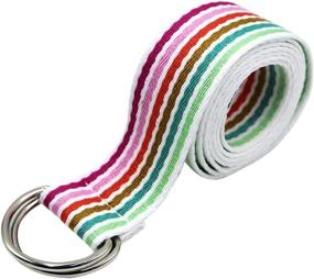 img 4 attached to Aibearty Canvas Double Waistband Rainbow Women's Accessories at Belts