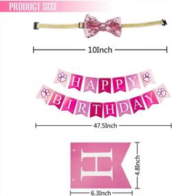 img 2 attached to Girl Dog Birthday Bandana Hat & Banner Outfit Costume Party Supplies - 4 Pcs Puppy Pink