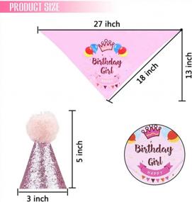 img 1 attached to Girl Dog Birthday Bandana Hat & Banner Outfit Costume Party Supplies - 4 Pcs Puppy Pink