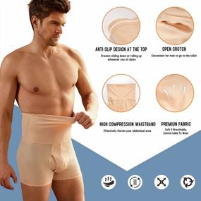 img 3 attached to Get A Slim And Toned Look With TAILONG Men'S High-Waist Tummy Control Shorts And Body Shaper Underwear